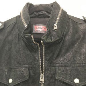 Men's Real Genuine Leather Black  Levi's jacket  Large NWOT